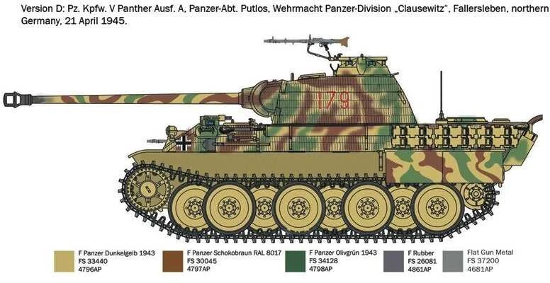 Italeri Pz.Kpfw. V Panther Ausf. A (Sd.Kfz.171) 1/72 plastikinis modelis