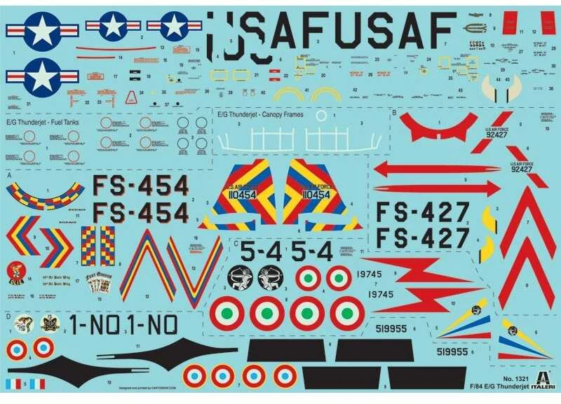 Italeri Republic F-84G Thunderjet 1/72 plastikinis lėktuvo surinkimo rinkinys