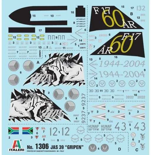 Italeri - Saab JAS 39 Gripen, 1/72, 1306