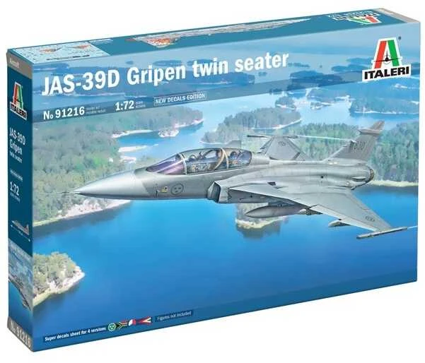Italeri Saab JAS-39D Gripen dvivietis lėktuvas 1/72 plastikinis rinkinys