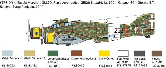 Italeri Savoia-Marchetti SM.79 Sparviero bombonešis 1/72