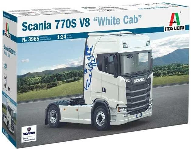 Italeri Scania 770 S V8 Balta kabina 1/24 plastikinis surenkamas rinkinys