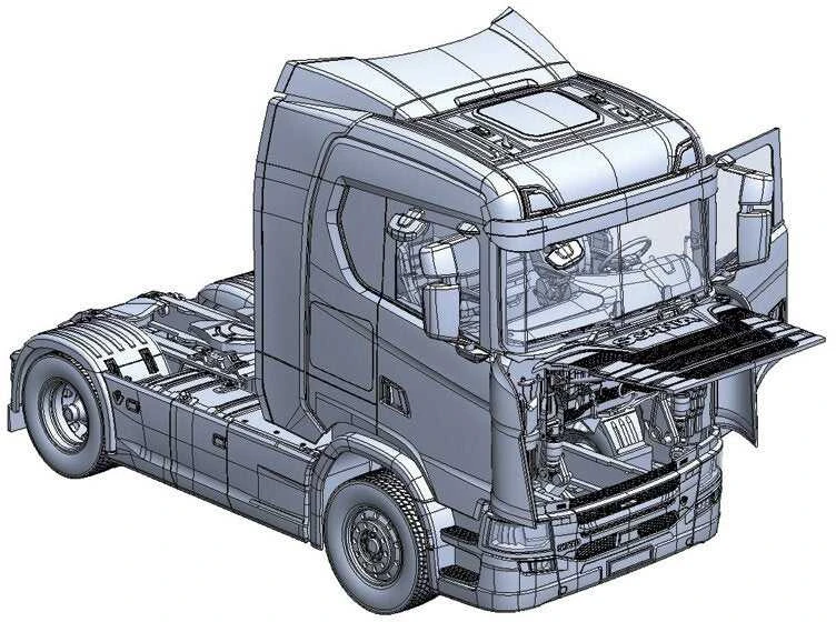 Italeri Scania S770 4x2 pilka kabina 1/24 plastikinis surenkamas rinkinys