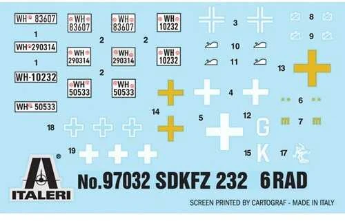 Italeri Sd.Kfz. 232 6-Rad 1/72 plastikinis karinis modelis