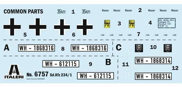 Italeri Sd.Kfz. 234/1 šarvuotis 1/35 plastikinis modelis (2 cm KwK) 6757