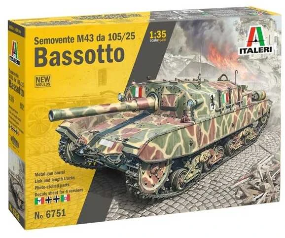 Italeri Semovente Ansaldo M43 105/25 Bassotto 1/35 tanko modelis