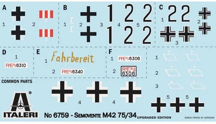 Italeri Semovente M42 75/34 Upgraded 1/35 – savaeigės patrankos rinkinys