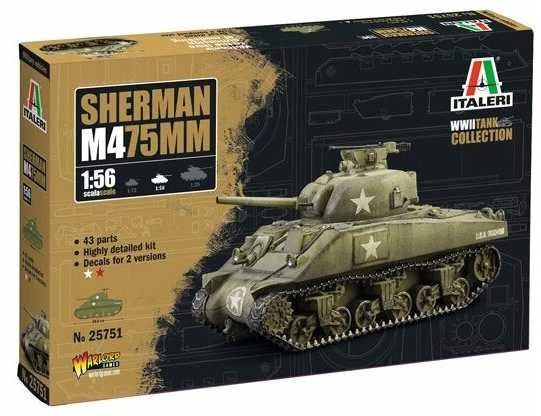 Italeri Sherman M4 75mm 1/56 plastikinis surenkamas tanko modelis
