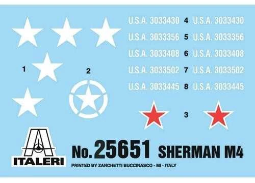 Italeri Sherman M4 75mm 1/56 plastikinis surenkamas tanko modelis