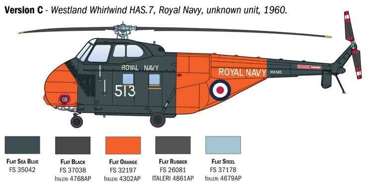 Italeri Sikorsky H-19 / HO4S-3 / HAS.7 1/72 plastikinis sraigtasparnio rinkinys