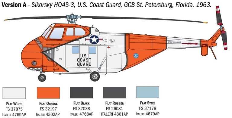 Italeri Sikorsky H-19 / HO4S-3 / HAS.7 1/72 plastikinis sraigtasparnio rinkinys