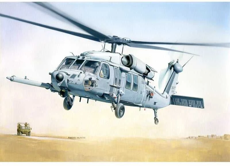 Italeri Sikorsky MH-60K Juodas Hawk SOA 1/48 surenkamas sraigtasparnio modelis