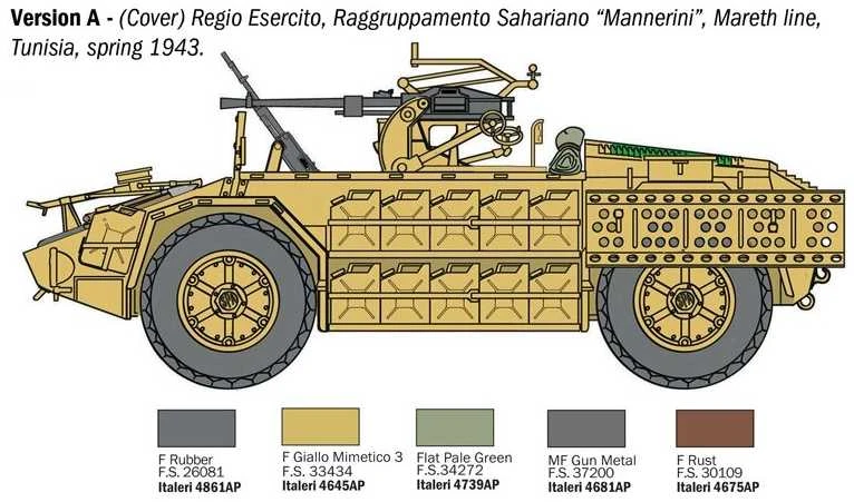 Italeri SPA-Viberti AS 42 Sahariana 1/72 plastikinis surinkimo rinkinys