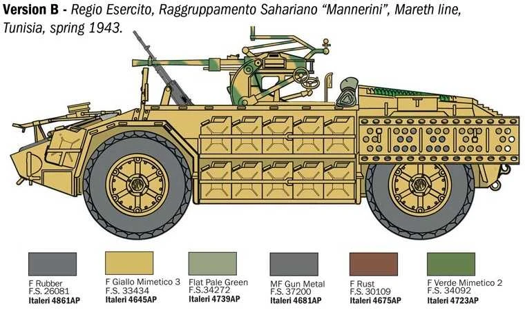 Italeri SPA-Viberti AS 42 Sahariana 1/72 plastikinis surinkimo rinkinys