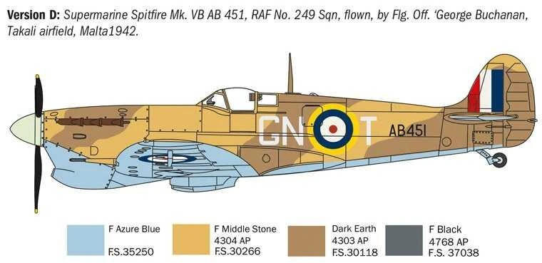 Italeri Spitfire Mk.V/Mk.IX Aces 1/72 plastikinis surinkimo rinkinys