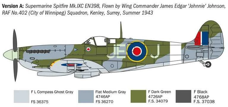 Italeri Spitfire Mk.V/Mk.IX Aces 1/72 plastikinis surinkimo rinkinys