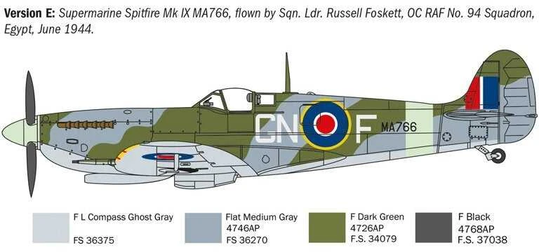 Italeri Spitfire Mk.V/Mk.IX Aces 1/72 plastikinis surinkimo rinkinys