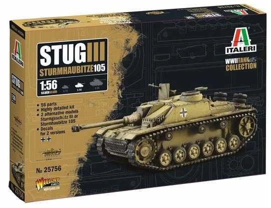 Italeri StuG III Sturmhaubitze 105 1/56 mastelis plastikinis modelis