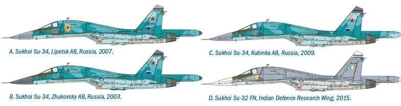 Italeri Su-34/Su-32 FN lėktuvo surenkamas rinkinys 1/72