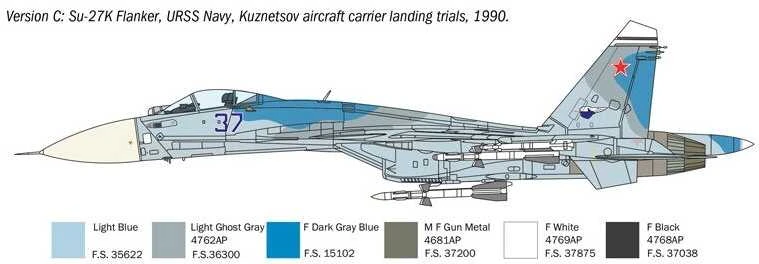Italeri Sukhoi Su-33 Flanker-D 1/72 plastikinis lėktuvo modelio rinkinys
