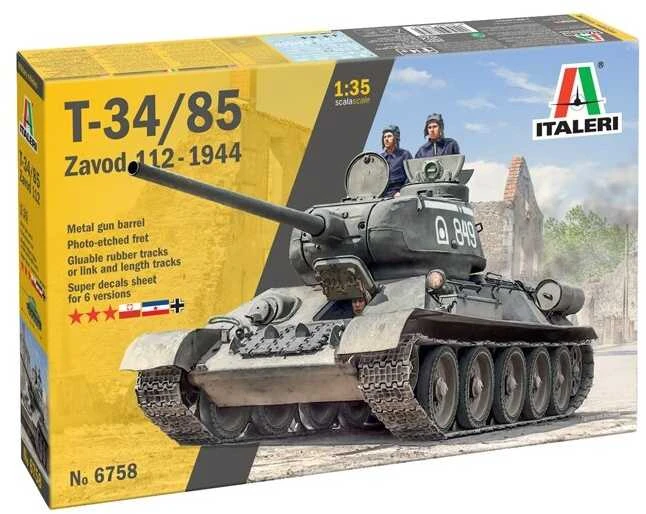 Italeri T-34/85 Zavod 112 (1944) 1/35 plastikinis surenkamas tanko rinkinys