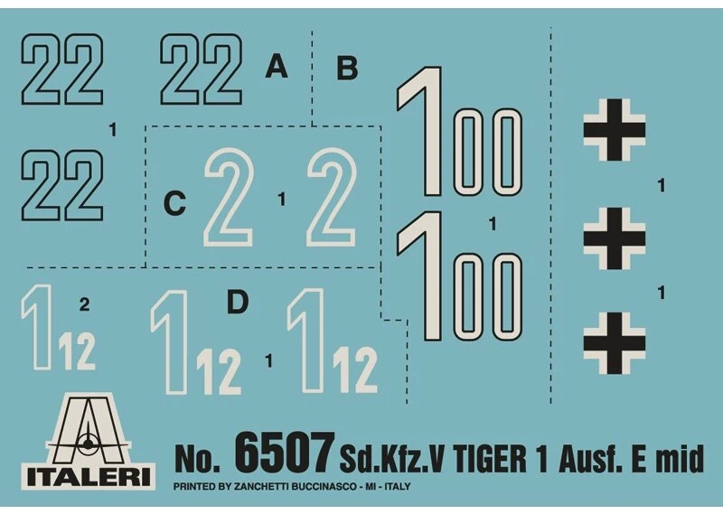 Italeri Tiger I Ausf.E (mid production) surenkamas tanko modelis 1/35, 6507