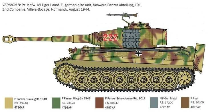 Italeri Tiger I Ausf.E (vėlyvas) 1/35 – D-Day 80-mečio plastikinis rinkinys