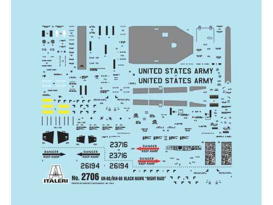 Italeri UH-60/MH-60 Juodas Hawk Night Raid 1/48 sraigtasparnio modelis