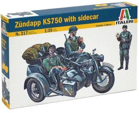 Italeri Zundapp KS750 su priekaba 1/35 plastikinis surenkamas modelis