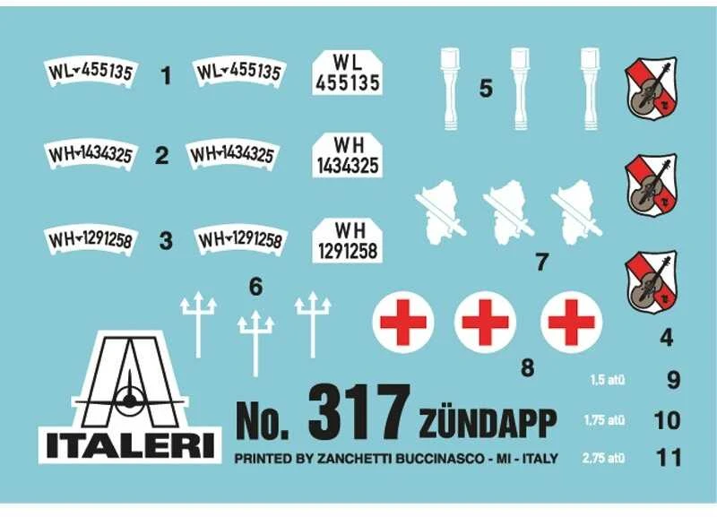 Italeri Zundapp KS750 su priekaba 1/35 plastikinis surenkamas modelis