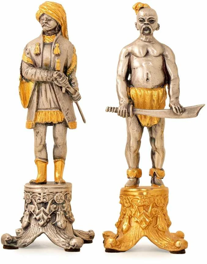 Italfama ALADINAS: meniški ypatingos prabangos šachmatai padengti 24k auksu