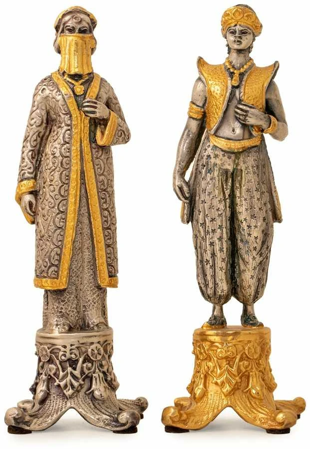 Italfama ALADINAS: meniški ypatingos prabangos šachmatai padengti 24k auksu