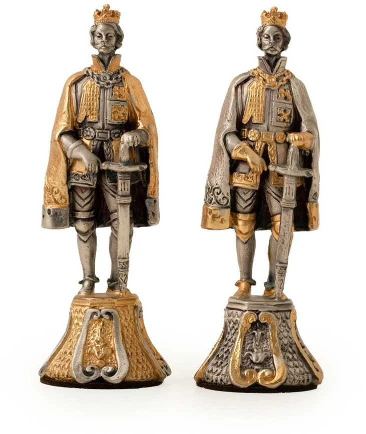 Italfama FLORENTIETIŠKAS RENESANSAS II: ypač prabangūs šachmatai iš Bronzos dengti tikru 24K auksu