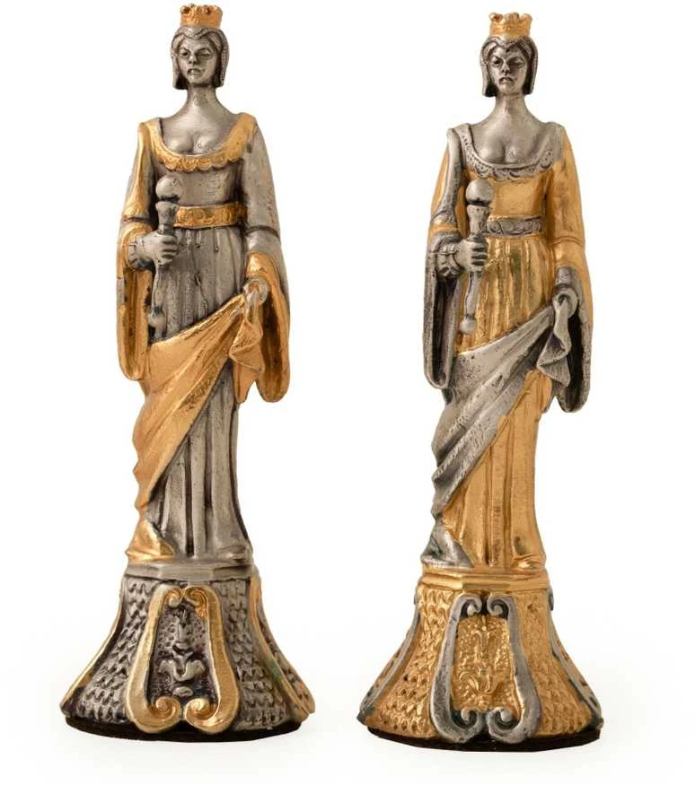 Italfama FLORENTIETIŠKAS RENESANSAS II: ypač prabangūs šachmatai iš Bronzos dengti tikru 24K auksu