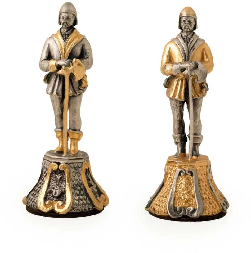 Italfama FLORENTIETIŠKAS RENESANSAS II: ypač prabangūs šachmatai iš Bronzos dengti tikru 24K auksu