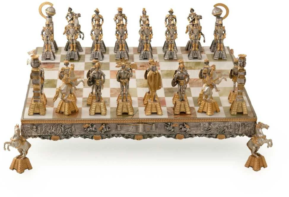 Italfama Kristupas Kolumbas: meniški ypatingos prabangos šachmatai