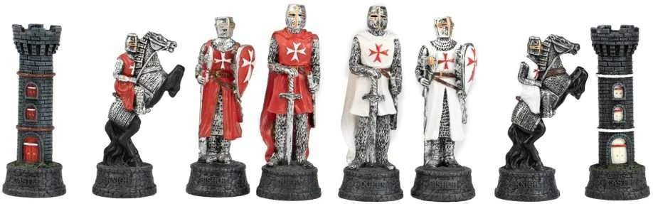 Italfama KRYŽIUOČIAI: prabangūs šachmatai su juodmedžio stiliaus žaidimo lenta