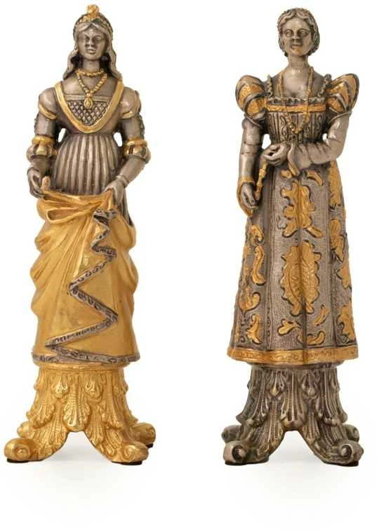 Italfama MEDICI VS PAZZI - dvi svarbiausios šeimos Florencijoje (1478): šachmatai dengti 24K auksu