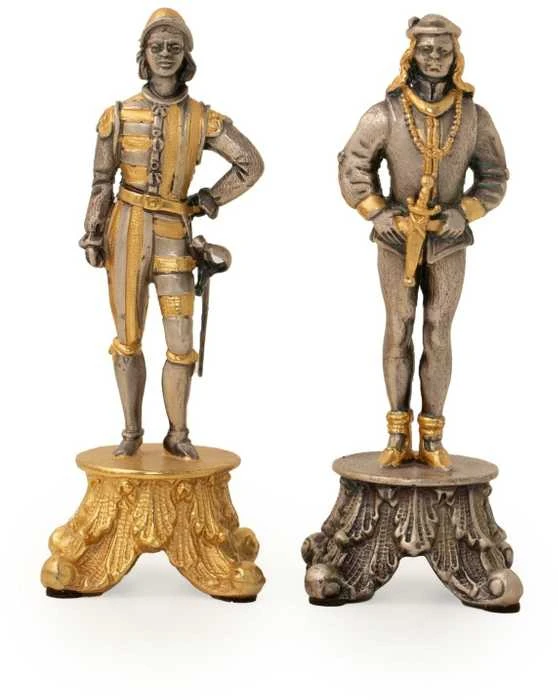Italfama MEDICI VS PAZZI - dvi svarbiausios šeimos Florencijoje (1478): šachmatai dengti 24K auksu