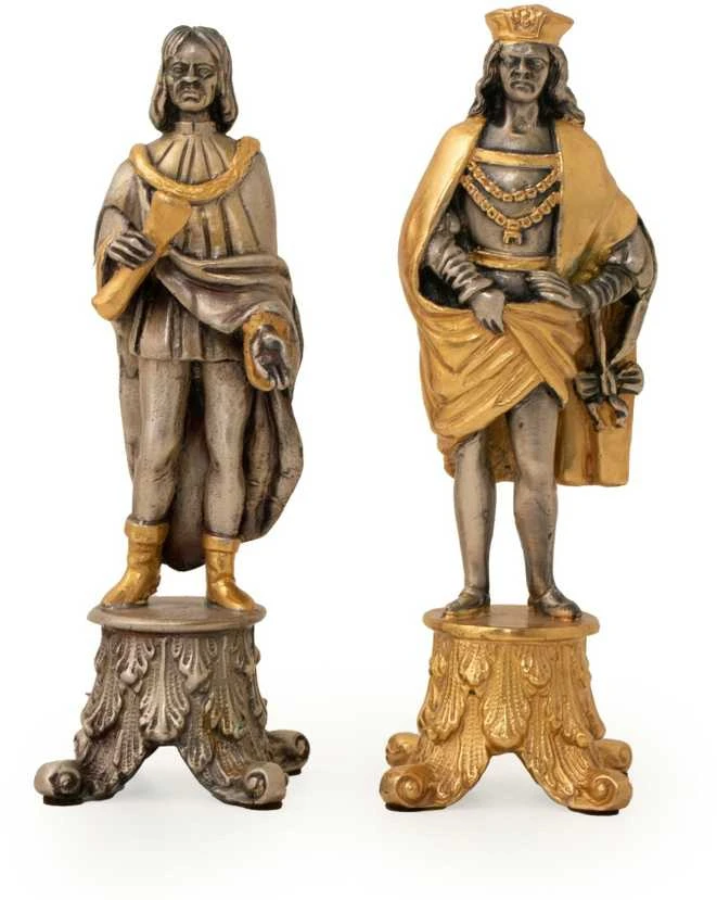 Italfama MEDICI VS PAZZI - dvi svarbiausios šeimos Florencijoje (1478): šachmatai dengti 24K auksu