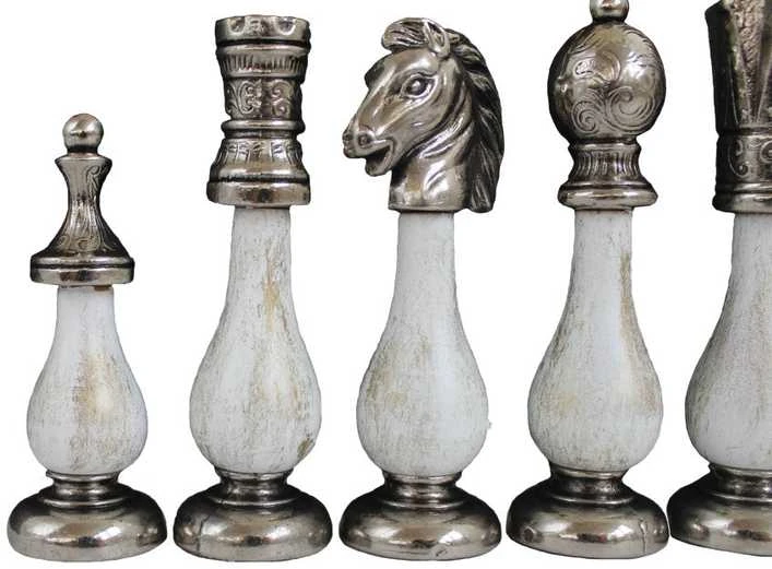 Italfama Medinių/ metalinių šachmatų rinkinys su staliuku