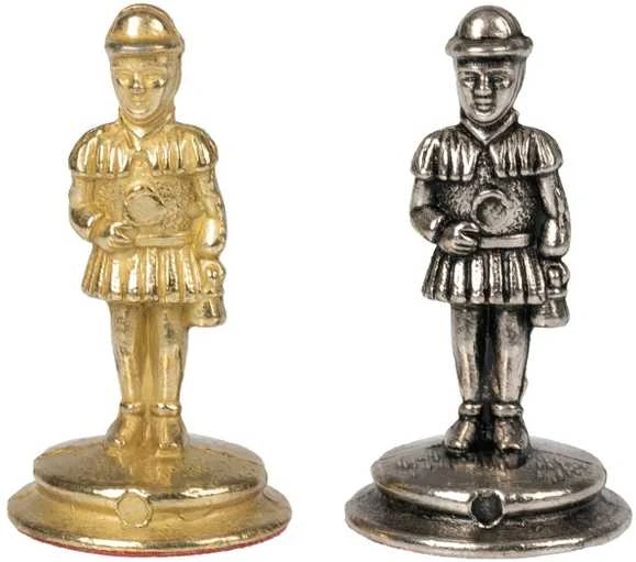Italfama Metaliniai šachmatai CAMELOT su žemėlapio motyvų žaidimo lenta