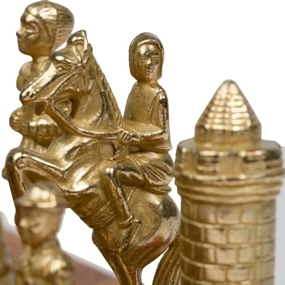 Italfama Metaliniai šachmatai CAMELOT su žemėlapio motyvų žaidimo lenta