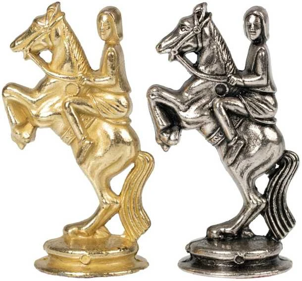 Italfama Metaliniai šachmatai CAMELOT su žemėlapio motyvų žaidimo lenta