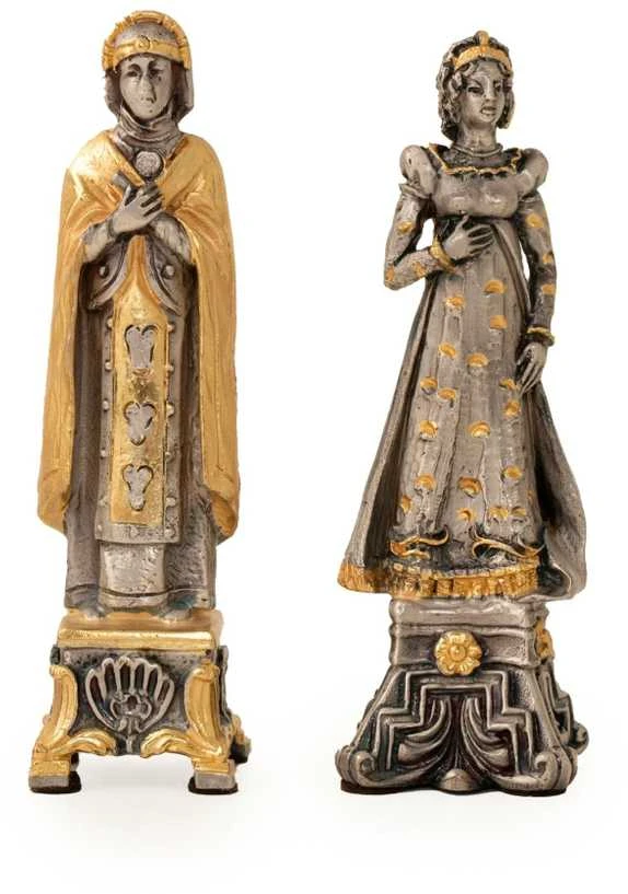 Italfama NAPOLEONAS BONAPARTAS II: Ypač prabangūs šachmatai iš Bronzos dengti tikru 24K auksu