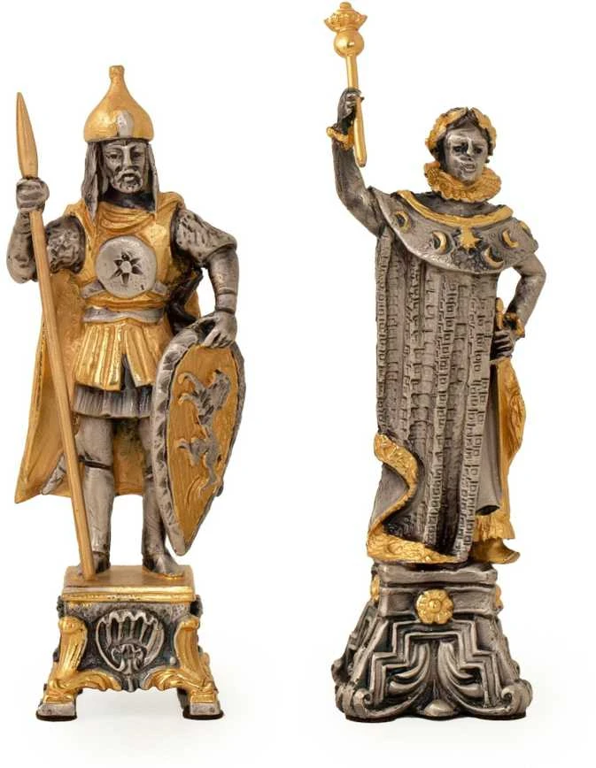 Italfama NAPOLEONAS BONAPARTAS II: Ypač prabangūs šachmatai iš Bronzos dengti tikru 24K auksu
