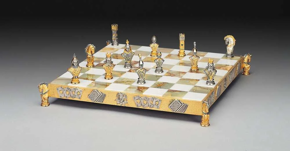 Italfama ŠACHMATAI POKERIO MYLĖTOJUI: ypač prabangūs iš Bronzos dengti tikru 24K auksu