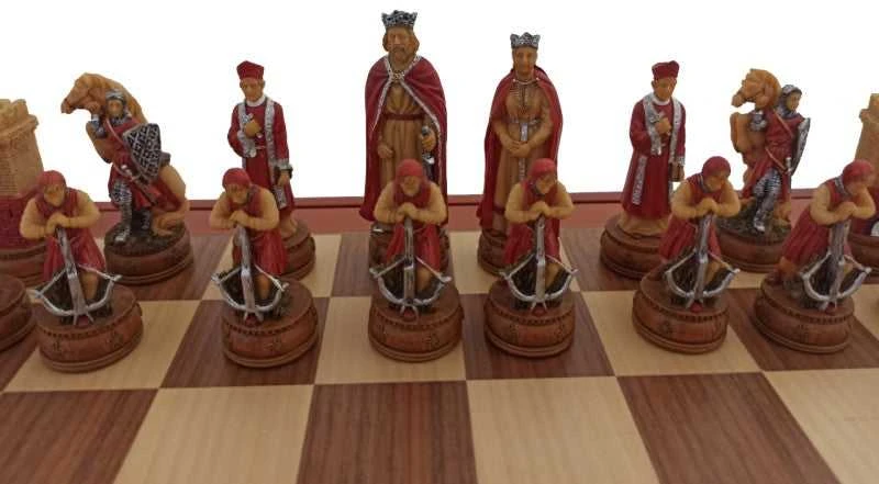 Italfama Šachmatų rinkinys CAMELOT su medine žaidimo lenta ir dėtuve
