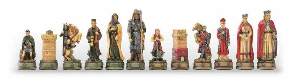 Italfama Šachmatų rinkinys CAMELOT su medine žaidimo lenta ir dėtuve