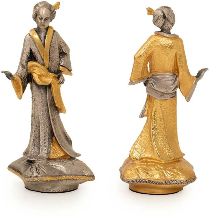 Italfama SAMURAJAI: Ypač prabangūs šachmatai iš Bronzos dengti tikru 24K auksu